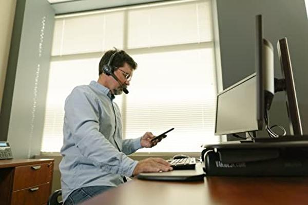 Blue Tiger Advantage Plus Wireless Bluetooth Headset - Professional Trucker and Office Headset with Microphone - Durable, Noise Cancelling, Clear Sound, Long Battery Life, No Wires
