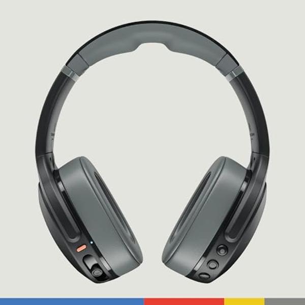 Skullcandy Crusher Evo Wireless Bluetooth Headphones with Multi-Sensory Bass, Noise Isolating Over-Ear Fit, Up to 40 Hours Battery, Microphone for iPhone Android - Asphalt