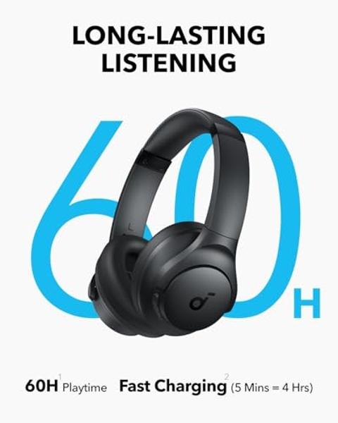 Soundcore Q11i Wireless Over-Ear Bluetooth Headphones by Anker, Deep Bass, 60H Playtime, Hi-Res Audio, Detachable Ear Cushions, Multipoint Connection