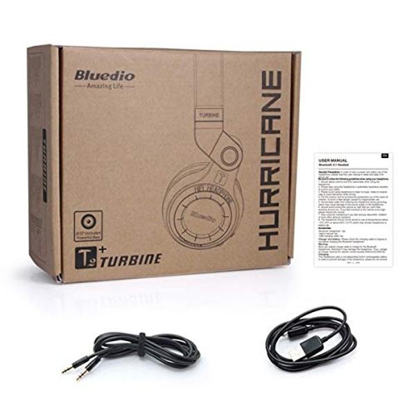 Bluedio T2 Plus Turbine Wireless Bluetooth Headphones with Mic/Micro SD Card Slot/FM Radio (White)