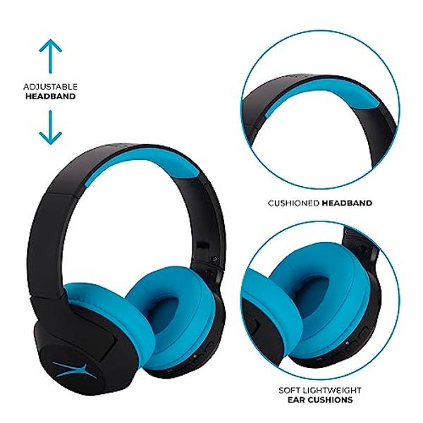Altec Lansing Kid Safe Noise Cancelling Wireless Headphones 15H Battery, 85dB Volume Limit, Foldable Design Powerful Sound, Active Noise Cancellation Perfect for Kids Ages 7+