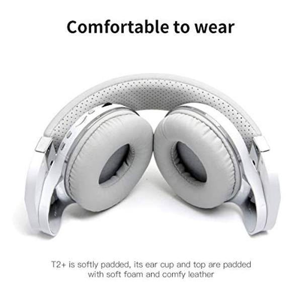Bluedio T2 Plus Turbine Wireless Bluetooth Headphones with Mic/Micro SD Card Slot/FM Radio (White)
