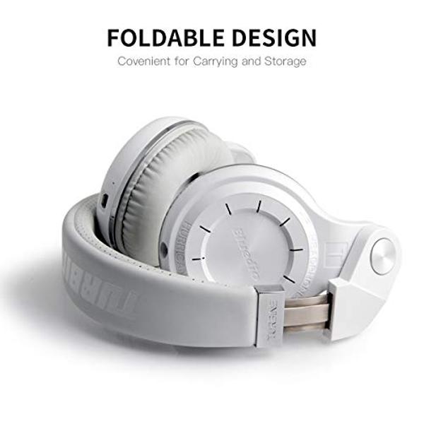 Bluedio T2 Plus Turbine Wireless Bluetooth Headphones with Mic/Micro SD Card Slot/FM Radio (White)