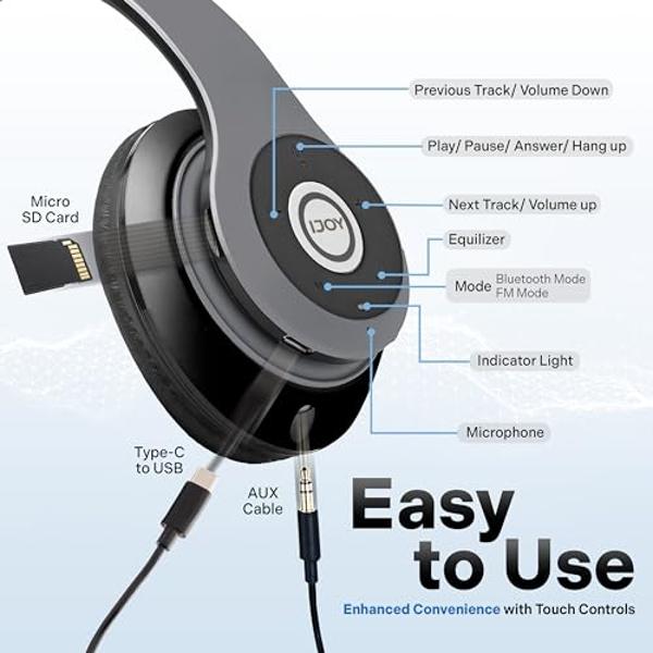 Altec Lansing Kid Safe Noise Cancelling Wireless Headphones 15H Battery, 85dB Volume Limit, Foldable Design Powerful Sound, Active Noise Cancellation Perfect for Kids Ages 7+