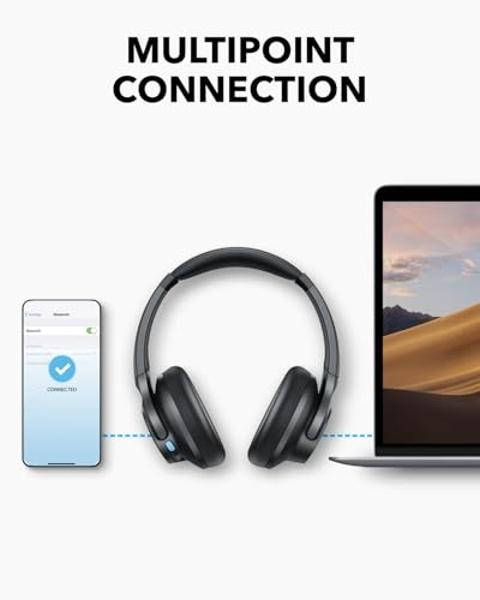 Soundcore Q11i Wireless Over-Ear Bluetooth Headphones by Anker, Deep Bass, 60H Playtime, Hi-Res Audio, Detachable Ear Cushions, Multipoint Connection