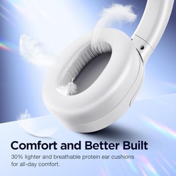 August EP636 Bluetooth Headphones - Wireless On-Ear Headphones with NFC/Headset Microphone - Red