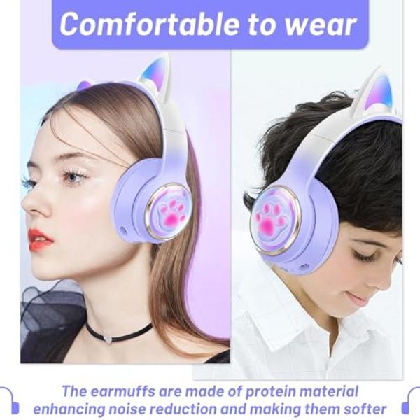 Headphones Wireless Bluetooth 120H Playtime, Over Ear Headphones with Microphone, Lightweight Foldable Wireless Headset with Case, HiFi Stereo Sound for Travel/Work/Leisure-Green