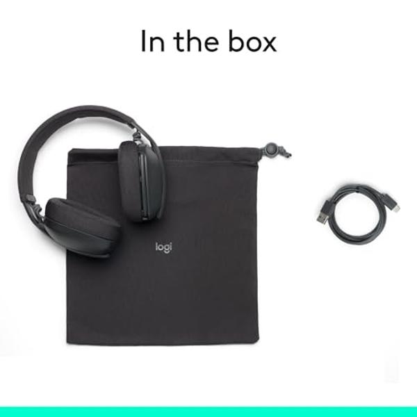 Logitech Zone Vibe 100 Lightweight Wireless Over Ear Headphones with Noise Canceling Microphone, Advanced Multipoint Bluetooth Headset, Works with Teams, Google Meet, Zoom, Mac/PC 