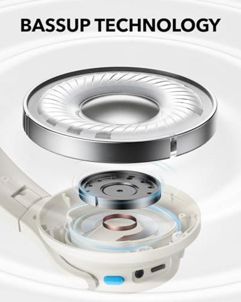 Soundcore Q11i Wireless Over-Ear Bluetooth Headphones by Anker, Deep Bass, 60H Playtime, Hi-Res Audio, Detachable Ear Cushions, Multipoint Connection
