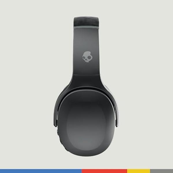 Skullcandy Crusher Evo Wireless Bluetooth Headphones with Multi-Sensory Bass, Noise Isolating Over-Ear Fit, Up to 40 Hours Battery, Microphone for iPhone Android - Asphalt
