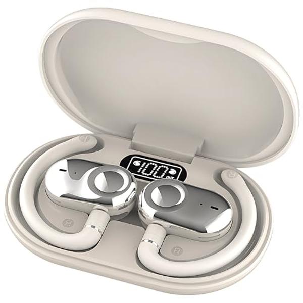 Open Ear Headphones, Open Ear Earbuds with 16mm Speakers, Bluetooth 5.4 Wireless, Biaxial Rotation, Lightweight, 20H Playtime, Over Ear Bluetooth Headphones for Running, Workout, I
