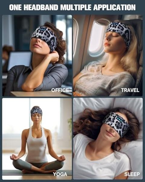 LC-dolida Sleep Headphones Bluetooth, Headband Headphones Earphones Wireless, Sleep Mask for Sleeping, Sports, Gifts, Workout, Jogging, Yoga,Insomnia, Air Travel, Meditation