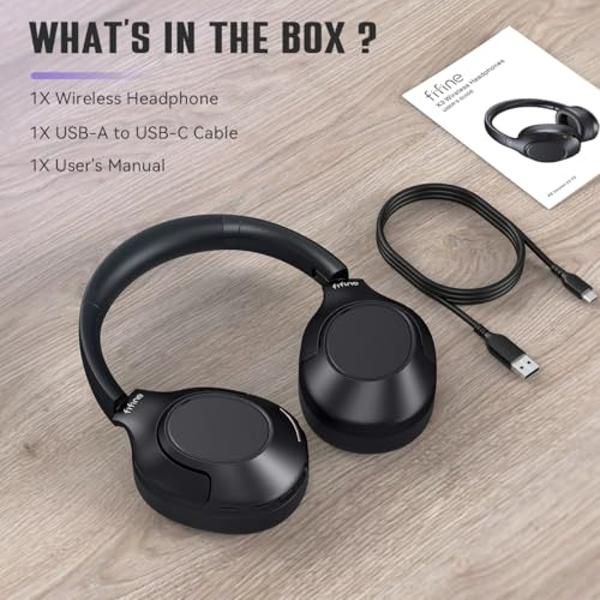 FIFINE Wireless Bluetooth Headphones, Over-Ear Noise Canceling Headphones with Soft Earmuffs, Up to 65H Playtime for Music, Phone Calls, Sport Travel Headset for iPhone/Android/Tab