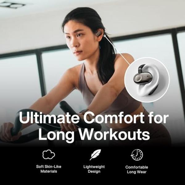 Open Ear Headphones, Open Ear Earbuds with 16mm Speakers, Bluetooth 5.4 Wireless, Biaxial Rotation, Lightweight, 20H Playtime, Over Ear Bluetooth Headphones for Running, Workout, I