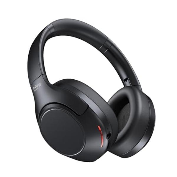 FIFINE Wireless Bluetooth Headphones, Over-Ear Noise Canceling Headphones with Soft Earmuffs, Up to 65H Playtime for Music, Phone Calls, Sport Travel Headset for iPhone/Android/Tab