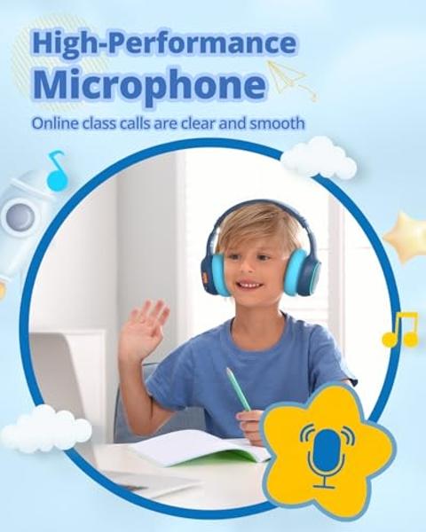 Tronsmart KH03 Kids Noise Cancelling Bluetooth Headphones, Safe Volume Control, Wireless Headphones with Light & Microphone, 70H Playtime, Built-in Audio Cable, for School/Travel/A