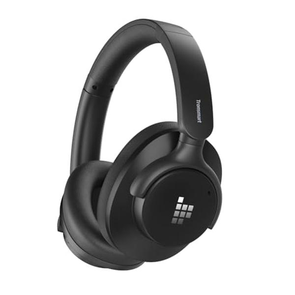 Tronsmart Q20S Hybrid Active Noise Cancelling Headphones, Wireless Over Ear Headphones with Mic, Hi-Res Audio, 60H Playtime, Deep Bass Custom EQ via App, Comfort Fit, for Travel Ho