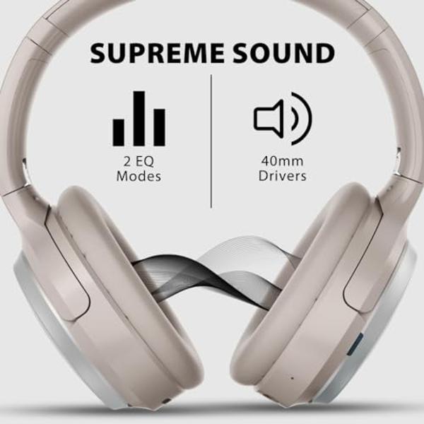 Avantalk Sky Eon - Bluetooth Headphones for Airplane Travel & Mobile Phone with Wireless Adapter, Active Noise-Canceling & Ambient Mode, Spacious & Comfortable Earpads, 45hr Playti