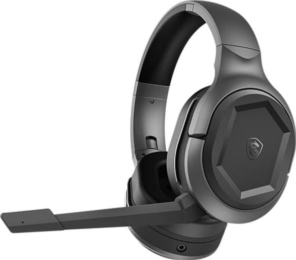 MSI Immerse GH50 Wireless Gaming Headset – 22 Hr Battery Life, 50mm Neodymium Drivers, Detachable Omnidirectional Mic, Lightweight Comfort, Cross Platform Connectivity