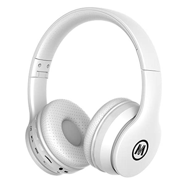 Bluetooth Headphones Over Ear, 6S Foldable Wireless Headphones with 6 EQ Modes, 40 Hours Playtime HiFi Stereo Headset with Mic, Soft Ear Pads, TF/FM for Cellphone/PC/Home (Black & 