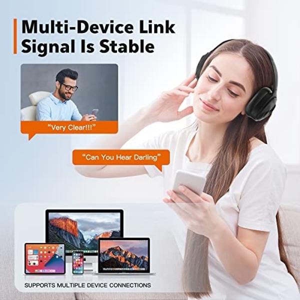 Active Noise Cancelling Headphones,Wireless Bluetooth Headphones Built-in Mic 40 Hours Playtime Wireless Noise Cancelling Headphone 3D Low Bass Tone Fast Charge