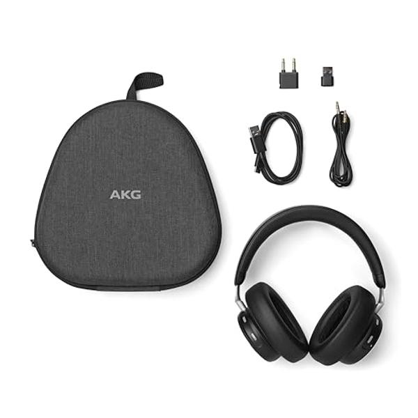 AKG N9 Hybrid - Wireless Over-Ear Noise Cancelling Headphones, 2.4GHz USB-C dongle and BT, Hi-Res Quality AKG Sound, True Adaptive Noise Cancelling, Zoom Certified Superior Call Qu