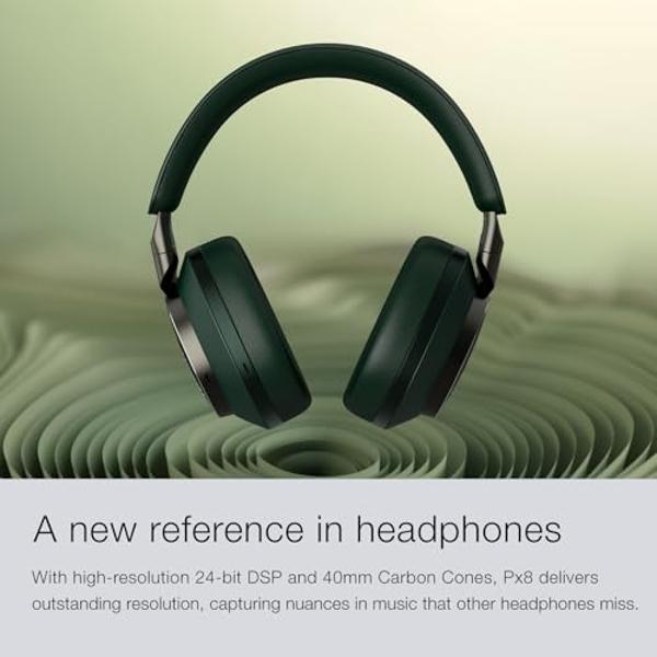Bowers & Wilkins Px8 Over-Ear Wireless Headphones, Advanced Active Noise Cancellation, Luxurious Materials, 30-Hour Battery Life, 15-Min Quick Charging, Royal Burgundy
