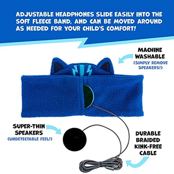 CozyPhones PJ Masks Catboy Kids Headphones Over The Ear Headband Headphones - Volume Limited with Thin Speakers & Soft Fleece Headband
