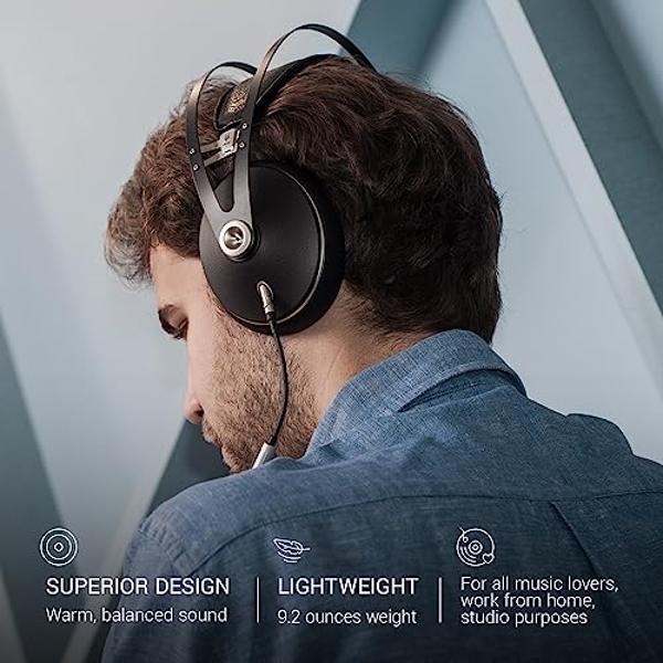 MEZE AUDIO | 99 NEO | Closed-Back Headphones for Audiophiles | Gaming | Podcasts | Home Office | Wired Over-Ear Headphones with Mic and Self Adjustable Headband