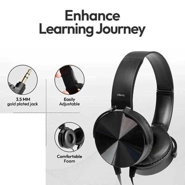 Bulk Headphones for Classroom, 24 Pack Durable School Wired Headphones for Students. Teacher Must Haves Supplies from Elementary to College (Black)