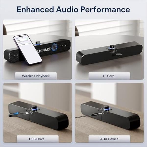FULMINARE Bluetooth Speaker with 26W HD Sound, Portable Speaker Up to 30H Playtime, AUX&TF-Card&USB Input, LED Lights, Speakers Bluetooth 5.3 Wireless for Home/Party/Outdoor, Birth