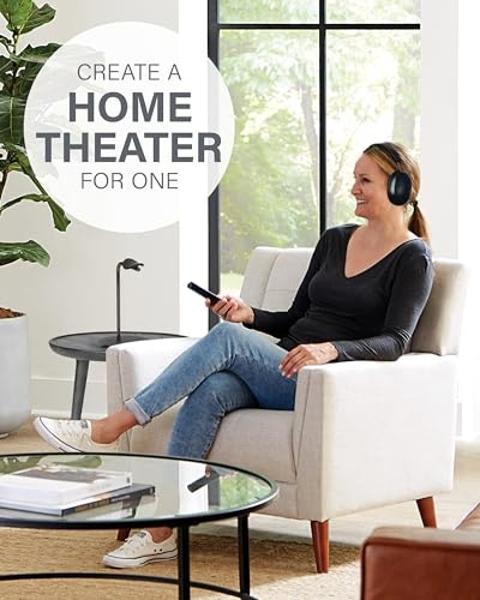 Jersonn Wireless Headphones for TV Watching with Charging Dock, Easy Setup & Comfortable Fit for Seniors, No Audio Delay Blutooth Headphones Headset (Black)