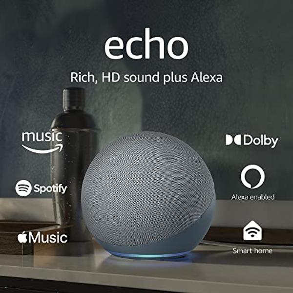 Amazon Echo (newest model), Alexa speaker with premium sound, Ideal for large bedrooms, living rooms and kitchens, Twilight Blue