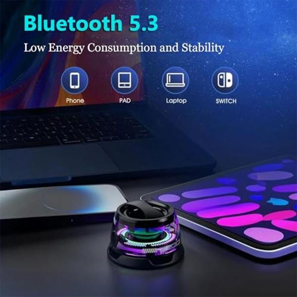 Hounyoln Magnetic Bluetooth Speaker,Multifunctional Portable G200 Speaker with Multi RGB Color Light Show-3D Surround Sound Effect,Phone Stand for iPhone, Android, TWS Pairing (Bla
