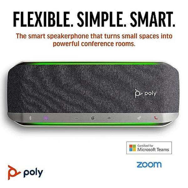 Poly Sync 40 Smart Speakerphone (Plantronics) - Flexible Workspaces - Connect to PC/Mac via USB and Smartphones via Bluetooth - Certified for Microsoft Teams – Amazon Exclusive