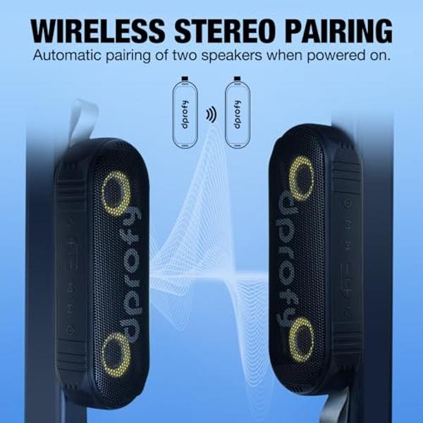 Dprofy New Play 2 Rounds of Golf, 2Pcs Magnetic Bluetooth Golf Speaker Golf Cart Speaker, Stereo Sound Portable Pro Wireless Waterproof Speaker with Rich Bass, Golf Accessories Gol