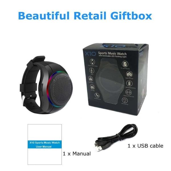 Frewico Upgraded Wearable Bluetooth Speaker Watch,Wireless Speaker with Built-in Mic Hands-Free Call,TF Card Slot,TWS Stereo,RGB Lights,Remote Selfie,IP45 Waterproof for Skiing,Cyc