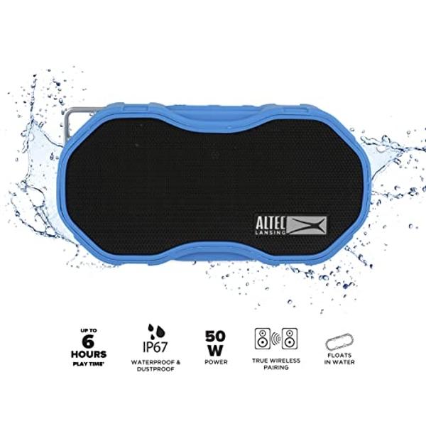 Altec Lansing Baby Boom XL - Waterproof Bluetooth Speaker, Wireless & Portable Speaker for Travel & Outdoor Use, Deep Bass & Loud Sound, 1 Pack, Blue