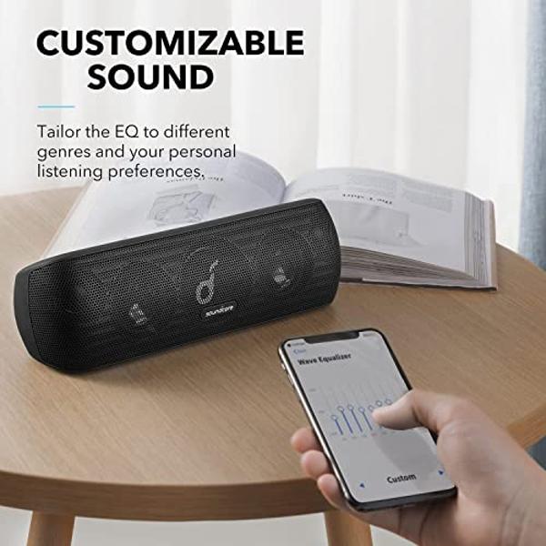 Soundcore Anker Motion+ Bluetooth Speaker with Hi-Res 30W Audio, Extended Bass and Treble, Wireless HiFi Portable Speaker with App, Customizable EQ, 12-Hour Playtime, IPX7 Waterpro