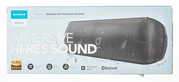 Soundcore Anker Motion+ Bluetooth Speaker with Hi-Res 30W Audio, Extended Bass and Treble, Wireless HiFi Portable Speaker with App, Customizable EQ, 12-Hour Playtime, IPX7 Waterpro