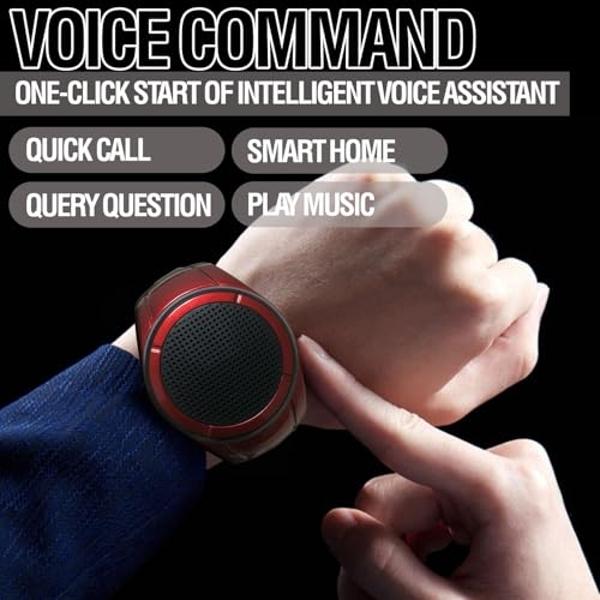 Frewico Upgraded Wearable Bluetooth Speaker Watch,Wireless Speaker with Built-in Mic Hands-Free Call,TF Card Slot,TWS Stereo,RGB Lights,Remote Selfie,IP45 Waterproof for Skiing,Cyc