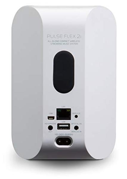 Bluesound Pulse Flex 2i Portable Wireless Multi-Room Smart Speaker with Bluetooth - White - Compatible with Alexa and Siri
