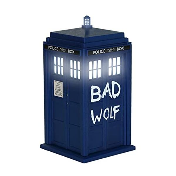 FAMETEK Doctor Who Bad Wolf Tardis Wireless Bluetooth Speaker Plays Music, Lights Up, Accurate Sounds Effects |Gifts for Men or Women - Best Gifts Birthday Collectibles for Doctor 