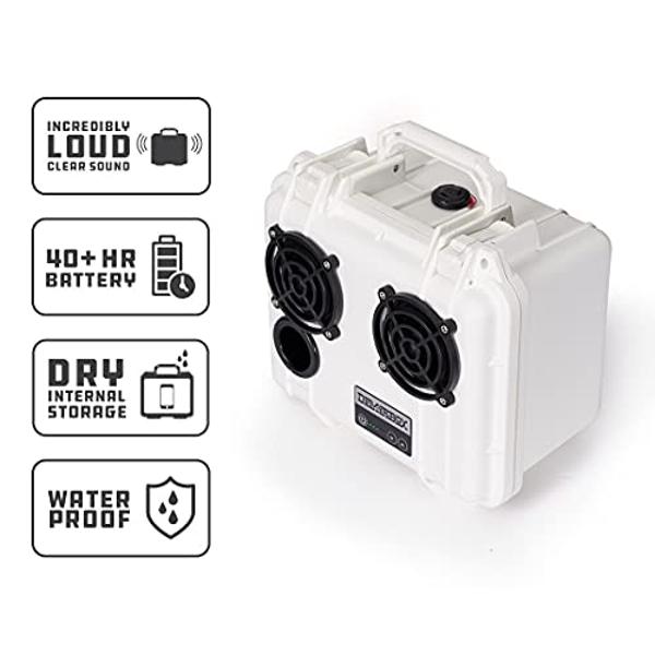 DemerBox: Waterproof, Portable, and Rugged Outdoor Bluetooth Speakers. Loud Sound, Deep Bass, 40+ hr Battery Life, Dry Box + USB Charging, Multi-Pairing Party Mode. Built to Last (