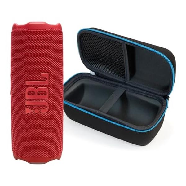 JBL FLIP 7 Bluetooth Speaker & divvi! Premium Hard Case Bundle - Red