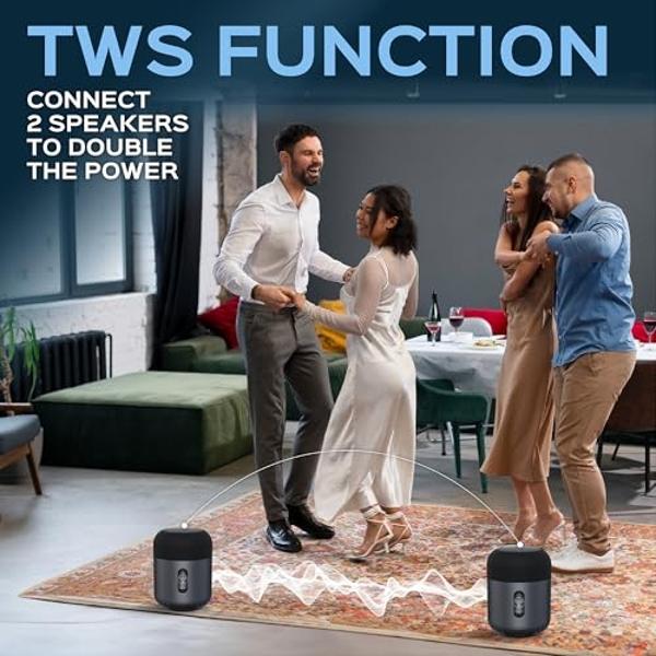 TREBLAB HD-360 Pro - Ultra High-Tech Bluetooth Speaker with 360° Surround Sound, 90W High-Powered 5-Driver System w/Subwoofer & 8 Bass Radiators, Portable Wireless Speaker for Home