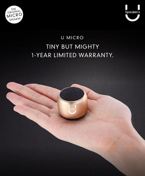 Fashionit U Micro Speaker | Stylish Portable Wireless Bluetooth 5.0 with Built-in Mic & Remote Shutter | Perfect Little Speaker for Home, Parties, Travel! Small Device, Rich Sound 