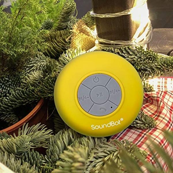 Soundbot SB510 HD Bluetooth, USB, Infrared Shower Speaker, Water Resistant Handsfree Portable Speakerphone with Built-in Mic, 6hrs of Playtime, Control Buttons and Dedicated Suctio