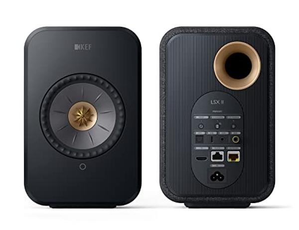 KEF LSX II Wireless HiFi Speaker System (Carbon Black)