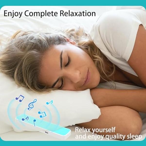 Pillow Speaker Bone Conduction Stereo Bluetooth Wireless Music Sleep Headphones Portable White Noise Machine for Side Sleepers Sleep Speaker Compatible with iOS/Android/Windows (Bl